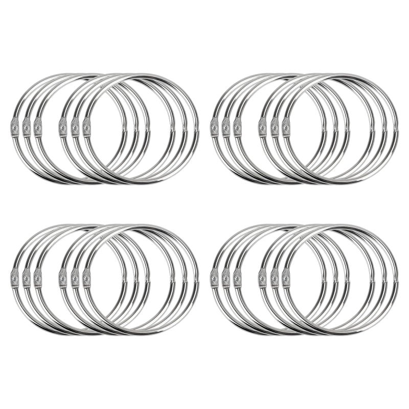 Pawfly 24 Pack Loose Leaf Binder Rings 3 Inch Smooth Steel Book Rings for Index Cards Flash Cards Receipts Memos Photos and Files Heavy Duty Organizers Loops for Office School and Home Use - Image 1